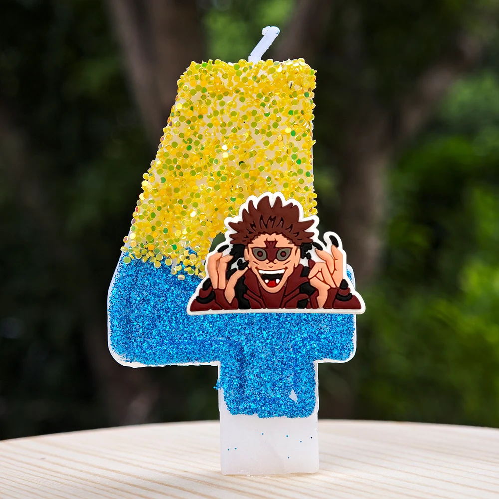 Amine Jujutsu Kaisen Theme Candle Number 0-9 Birthday Cake Candle Decoration Birthday Party Cake Topper Baby Shower Toy Gifts view 5