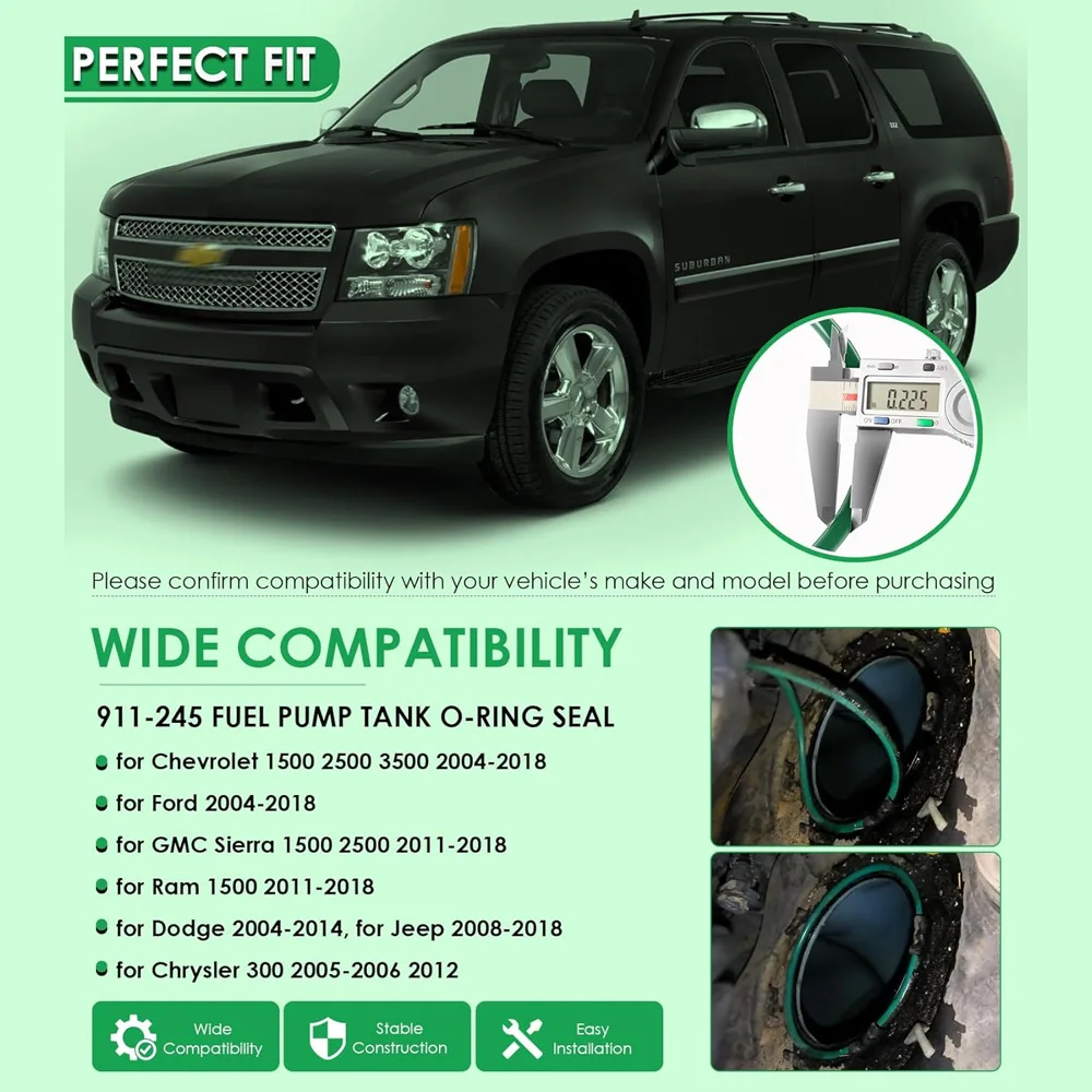 911-245 Fuel Pump Tank Seal, Fuel Tank O-Ring Seal Replacement for Chevrolet Ford GMC Sierra Dodge Ram Chrysler Select Models