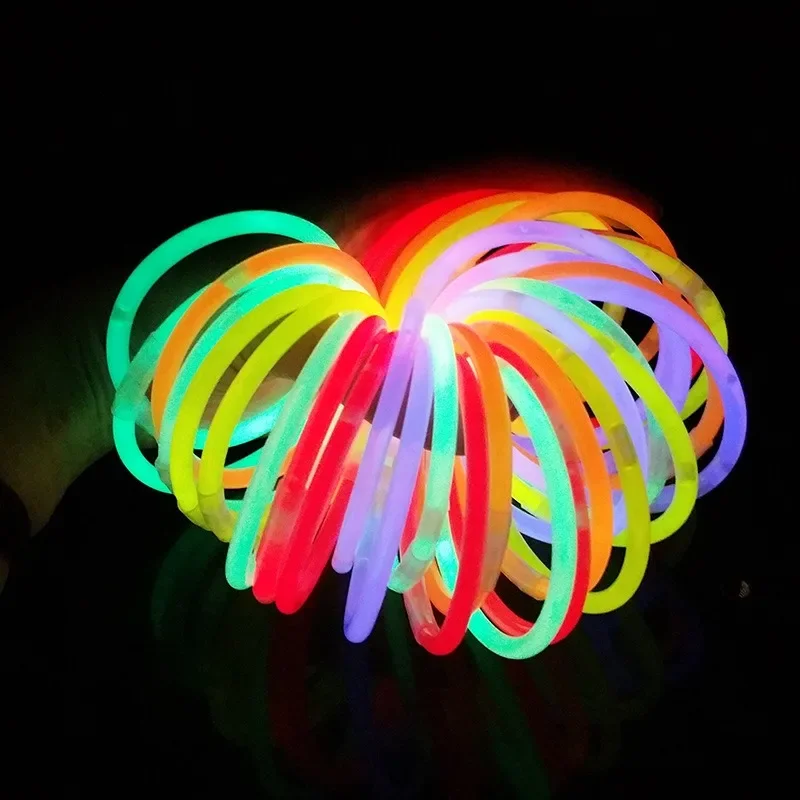 50/1 pezzi bastoncini luminosi per feste luce fluorescente bagliore nel buio bracciali collana luminoso colorato bastone luminoso decorazioni per feste di compleanno