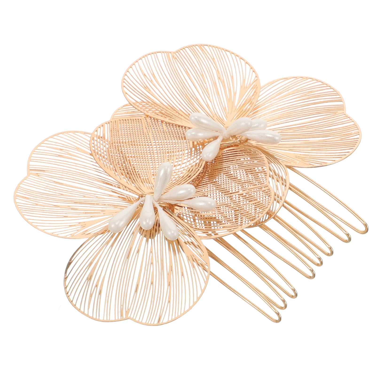

Gold Flower Hair Side Comb for Brides Korean Style Bridal Hairpin Vintage Decorative Wedding Headpiece Hair Side Comb