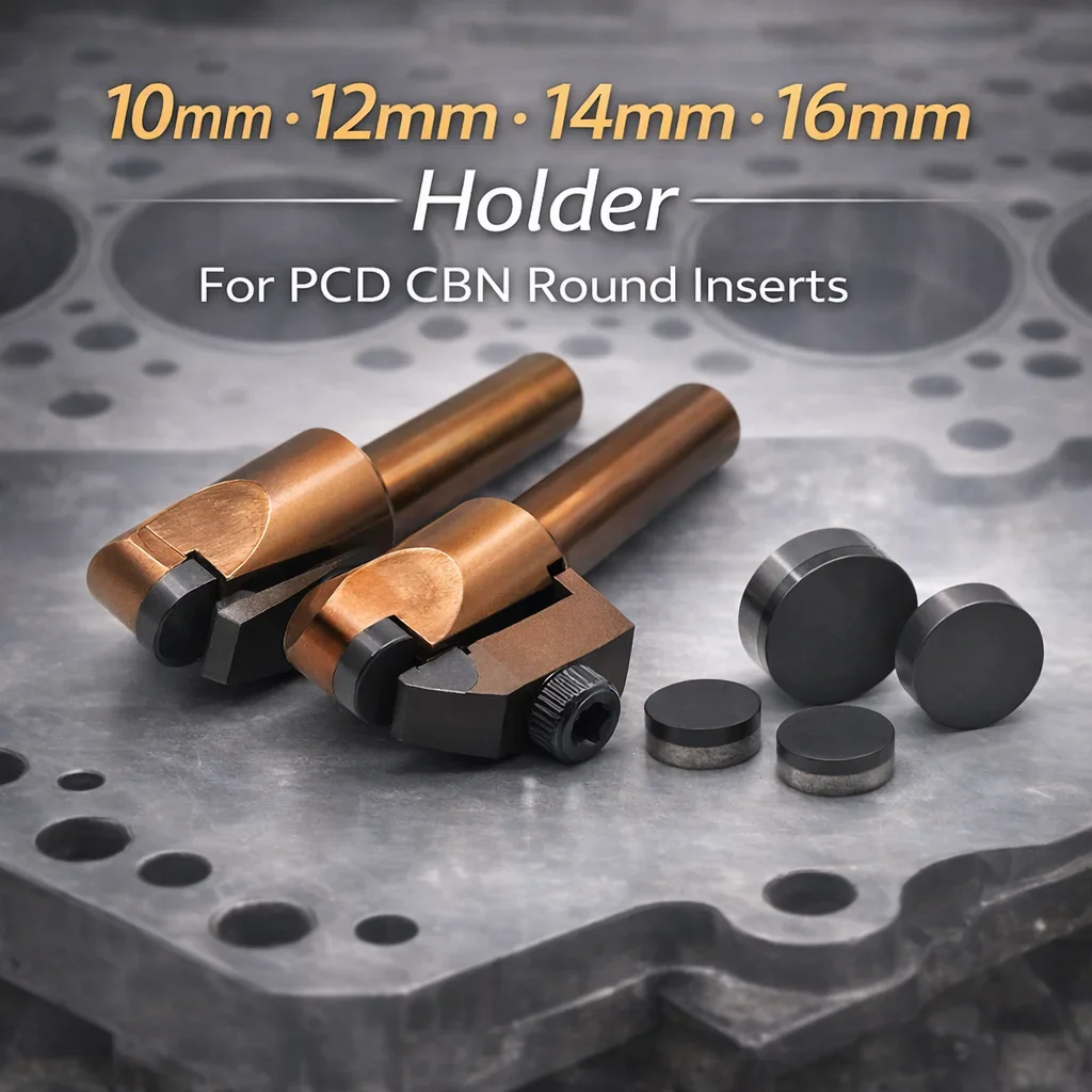 

PCD CBN PCBN Round Inserts for Engine Resurfacing CNC Milling Cutter Support Holder Lathe Turning Tools for Cylinder Head Blocks