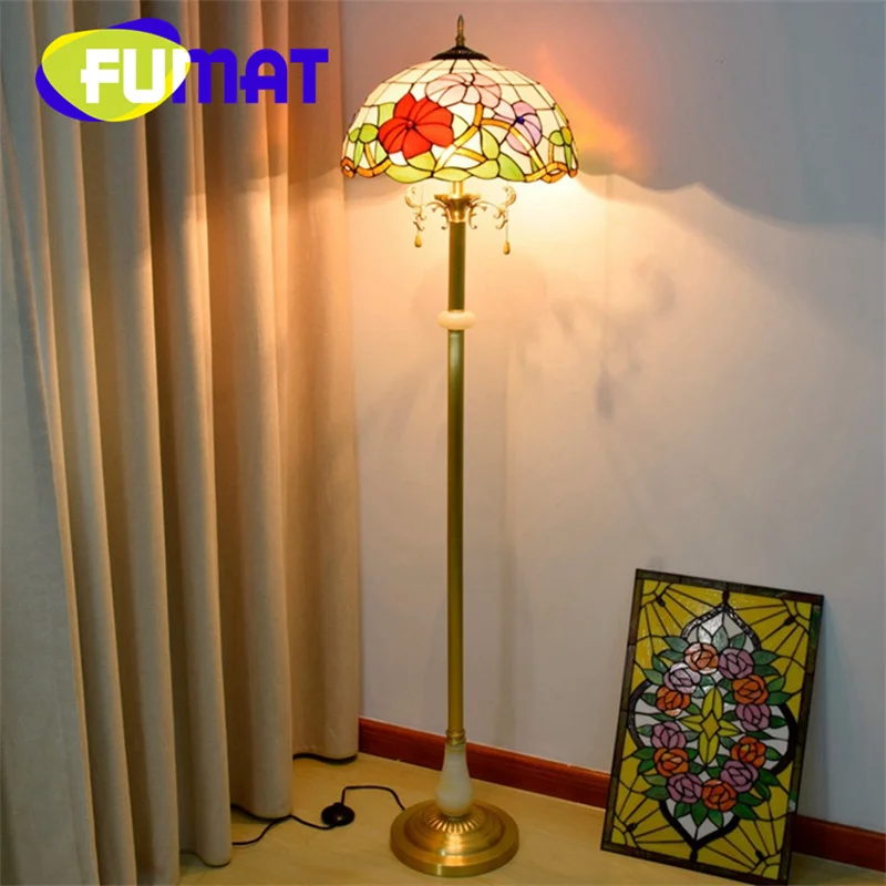 

FUMAT Tiffany stained Glass Standing Lamp Creative Love Pastoral style decor hotel villa living room bedroom Bedside floor lamp