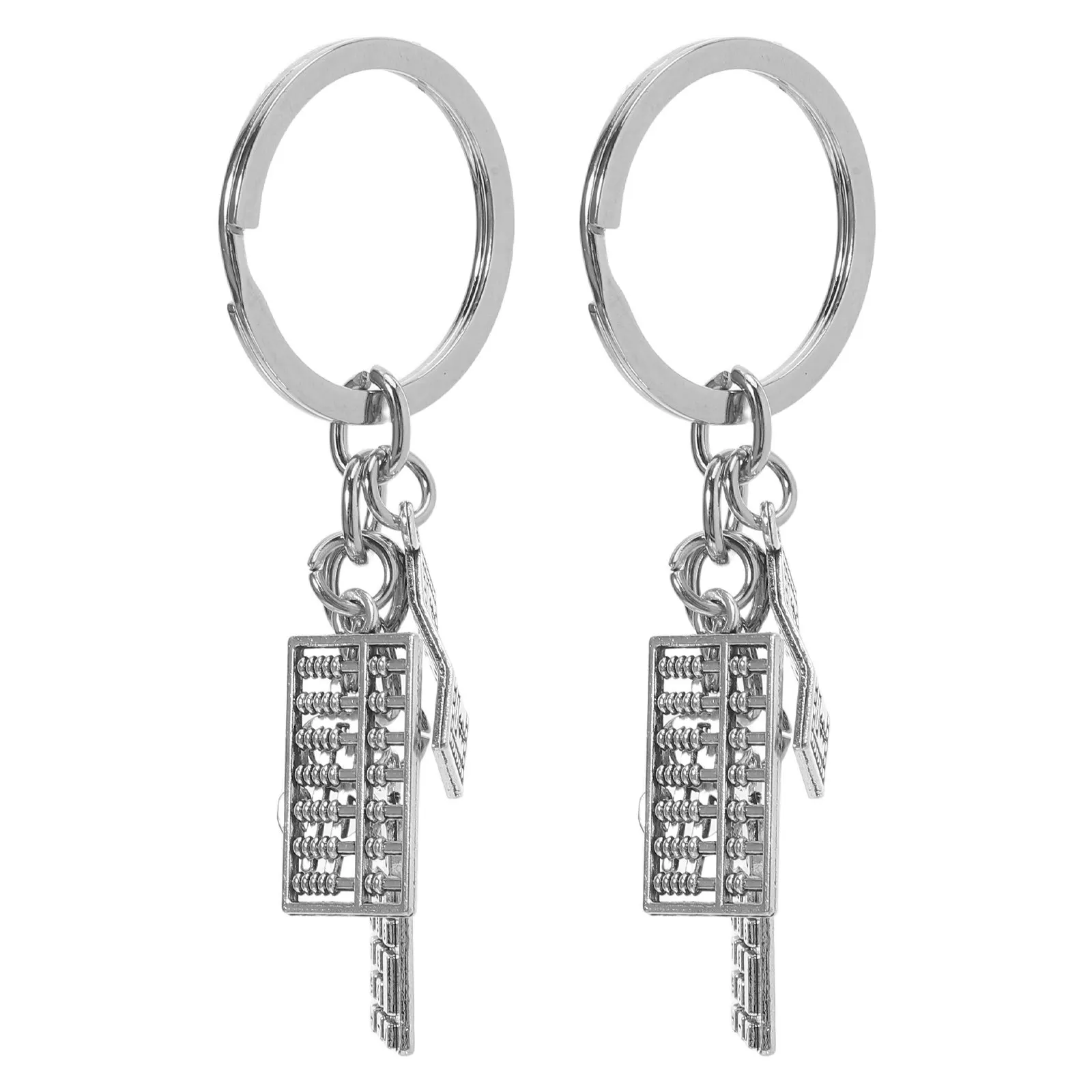 2Pcs Novelty Calculator Keychain Metal Utility Keyring Gift for Accountant Math Students Financial Planner Men