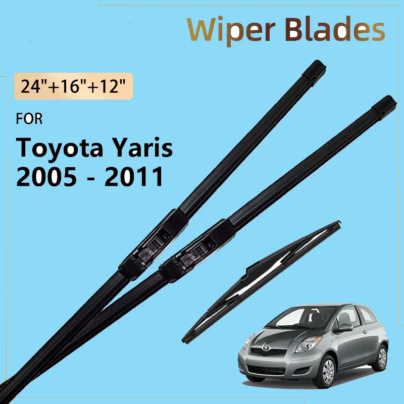 

Front Rear Wiper Blades For Toyota Yaris XP90 90 Vitz 2005 - 2011 2010 2009 2008 2007 2006 Hatch Windshield Windscreen Brushes