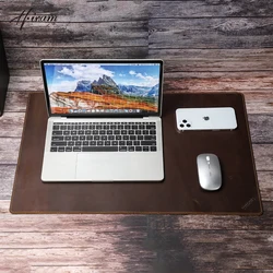 Retro Crazy Horse Leather Mouse Pad Gramer Laptop Computer Large Desk Mat for Office Home Game Player Mousepad