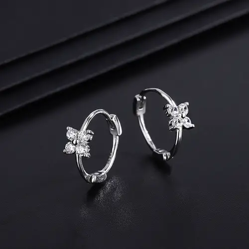 OXTAO Certified Moissanite Lucky Four-leaf Necklaces Earrings Bracelet for Women 100% S925 Silver Jewelry Accessory Sets - Image 47