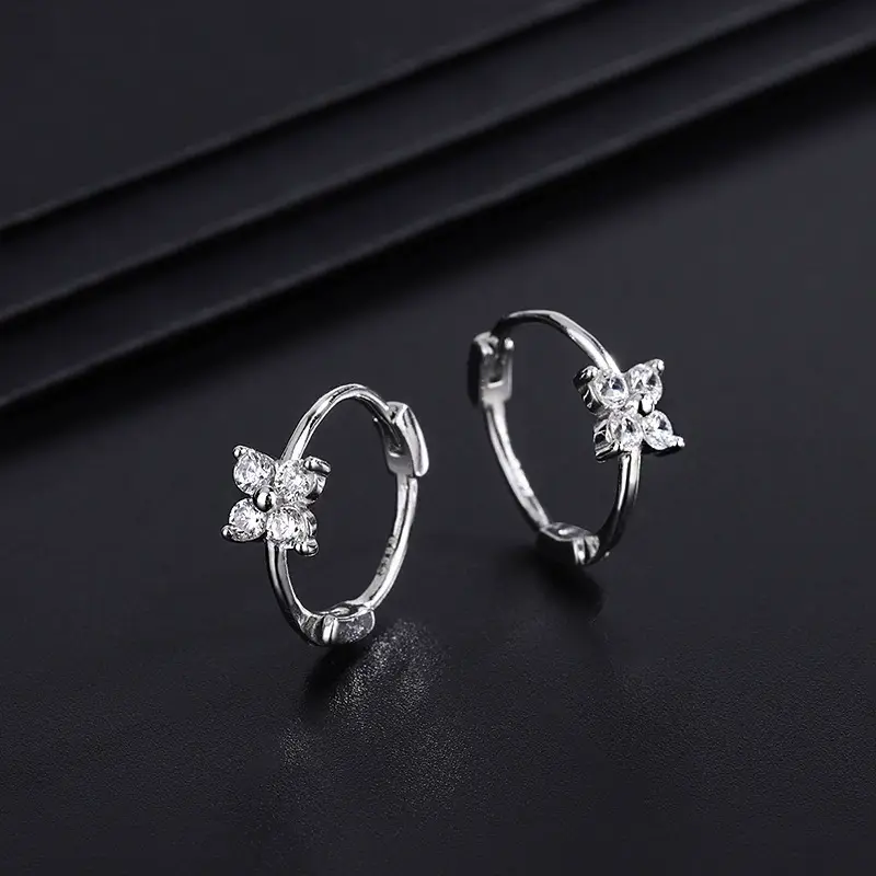 OXTAO Certified Moissanite Lucky Four-leaf Necklaces Earrings Bracelet for Women 100% S925 Silver Jewelry Accessory Sets - Image 47