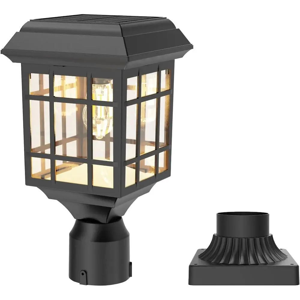 

300 Lumens r Post Light - Dual Brightn(High 300LM/Eco 150LM), IP65 Weatherproo, Auto Dusk to , Includes 5.5" Stabilizing Base |