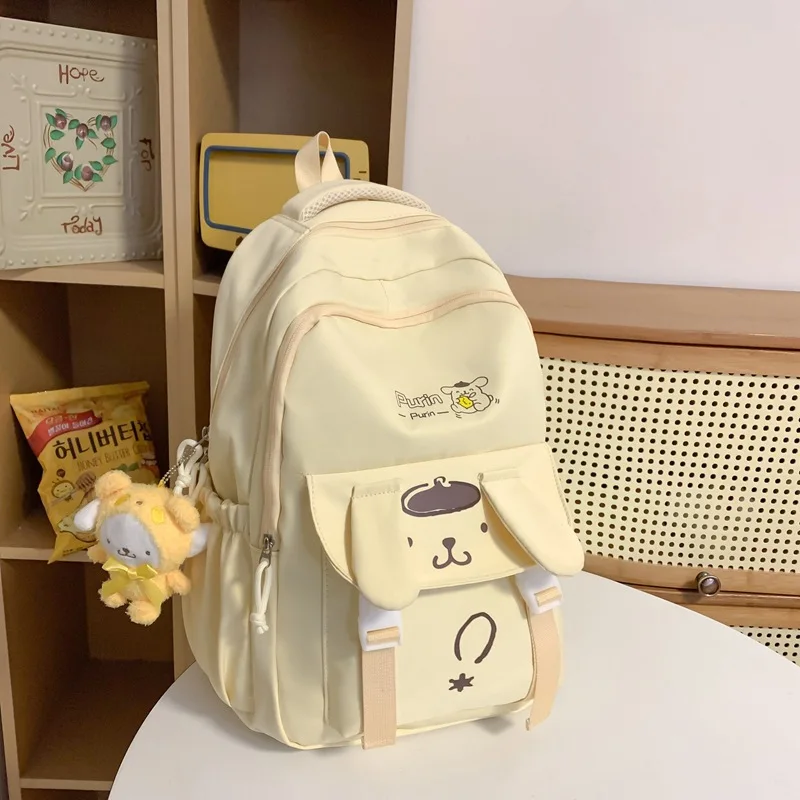 Bolsa Sanrio de grande capacidade para estudante, casual e leve, almofada de ombro, mochila bonita impermeável, nova M pequena