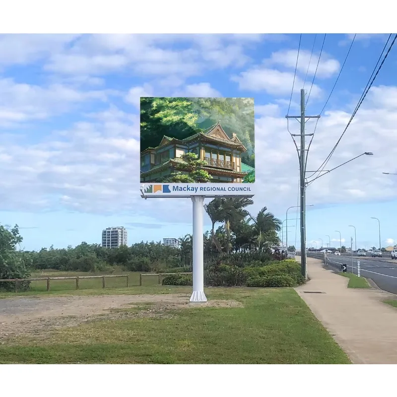 Single-column billboard highway custom SMD P4 LED digital advertising screen, IP65 waterproof, HDR10 +, 10000cd brightness