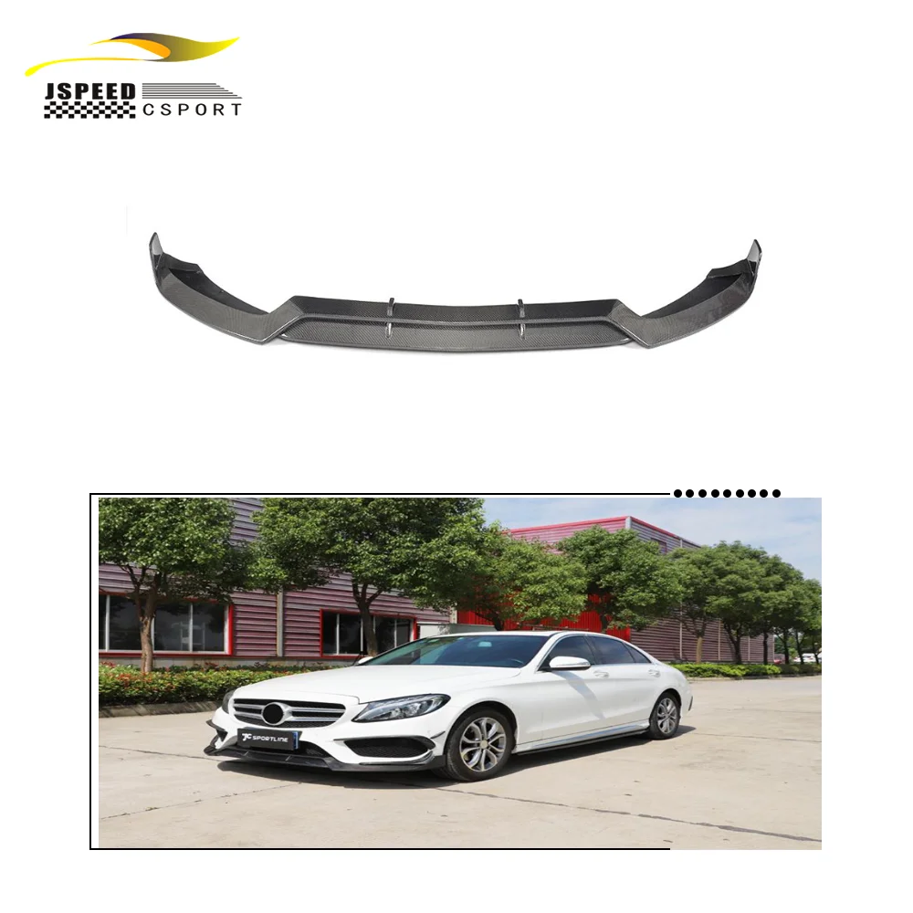 

Suitable for The JCSPORTLINE carbon fiber front bumper lip of the Mercedes-Benz C-Class W205 Sport C205 C43 15-17