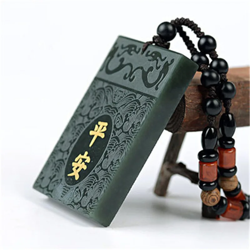 

Ожерелье с подвеской Hetian Qing из нефрита мира и процветания