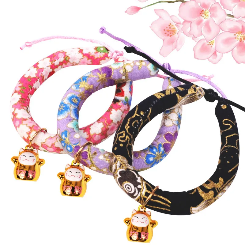 Japanese style necklace cartoon hot selling cute and comfortable bell and wind handmade jewelry collar cat dog pet collar