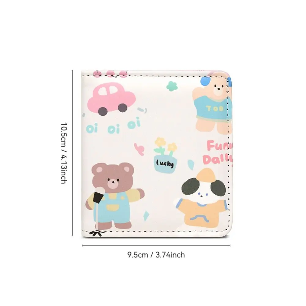 PU Leather Kawaii Wallet Portable Cartoon Money Bag Mini Business Card Case Portable Cute Coin Purse for Women