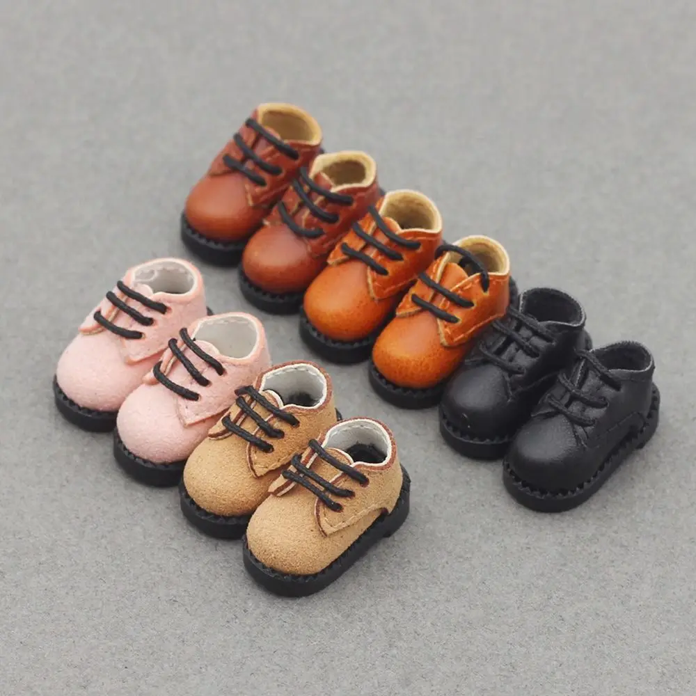 1 Pair Ob11 DOD 1/12 Bjd Doll 15cm Labubu Shoes For Body9, GSC, YMY,Molly Doll Multiple Colour PU Leather Shoes Doll Accessories