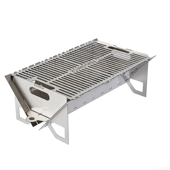 

3-4 Folding Large Card Stove Portable Outdoor Stainless Steel BBQ Grill Charcoal Oven Burning Stove Camping Equipment new