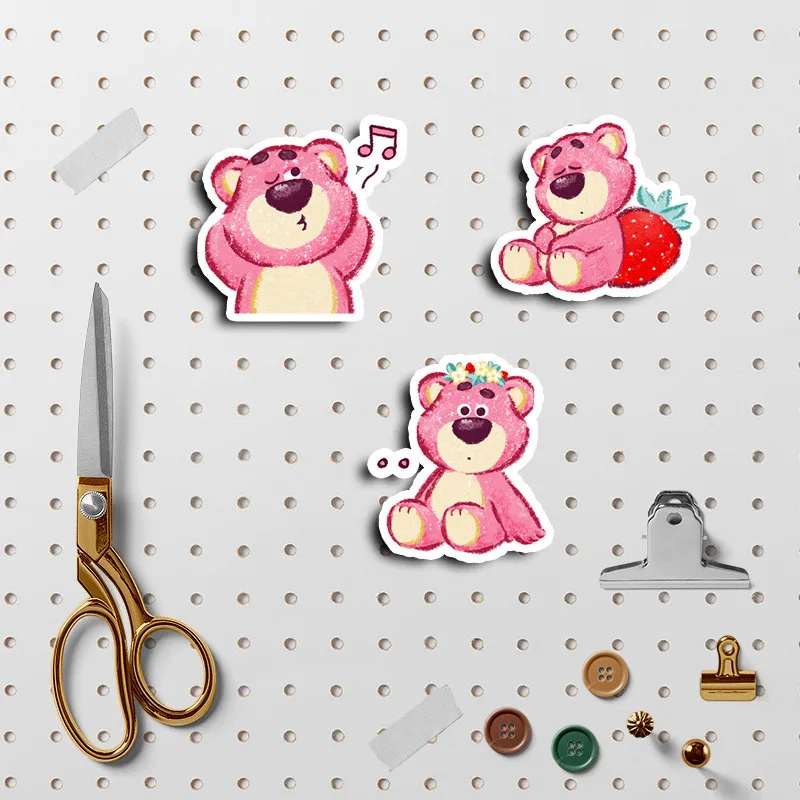 40 قطعة من ملصقات الكتابة على الجدران للفتيات اللطيفة على شكل دب الفراولة للدراجات اليدوية مقلمة هدية للأطفال (متجر عوالم الرسوم المتحركة)