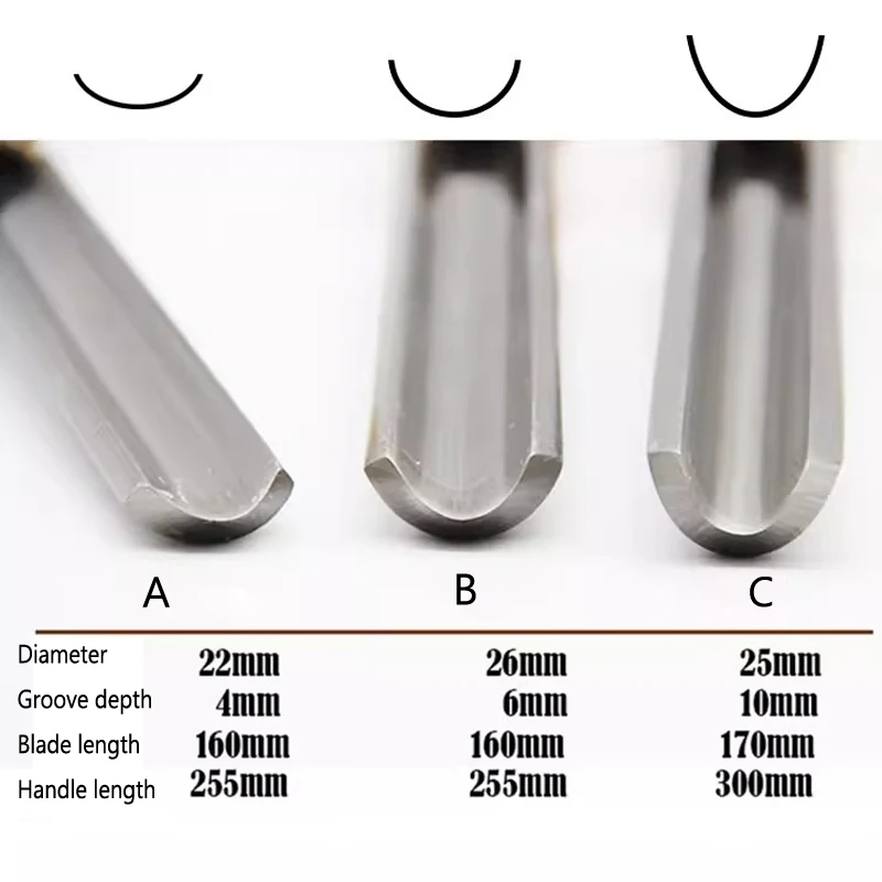 1Pcs High Speed Steel Woodworking Roughing Gouge Chisels Knife Tools Super Big Size Woodcarving Carpenter Tool