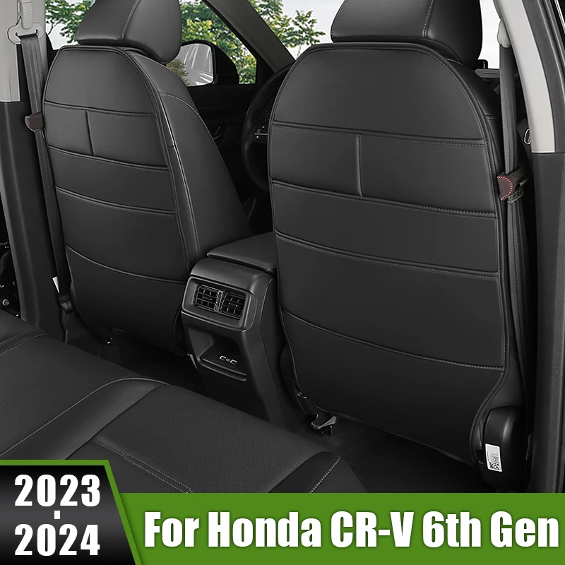 

For Honda CR-V CRV CR V 6th Gen 2023 2024 Leather Car Anti Kick Mat Pad Anti-kick Protector Mats Seat Back Protector Accessories