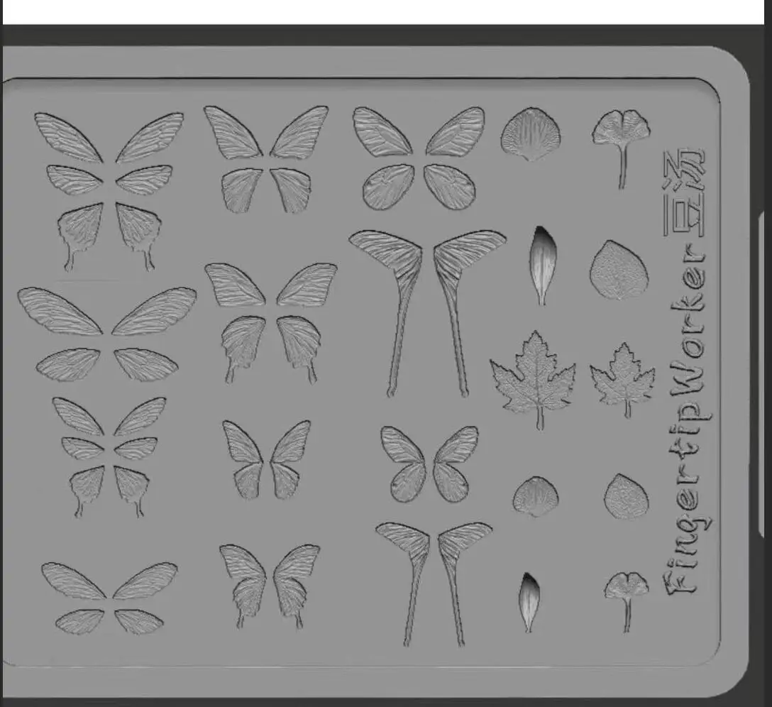 1 قطعة ثلاثية الأبعاد فراشة سيليكون مسمار الفن قالب شفاف مابل ليف الفراشات الإستنسل DIY نحت مسمار السحر مانيكير قوالب