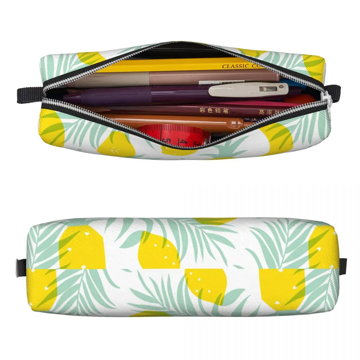 Lemon Banana Coconut Tropical Style Fruit Fresh Cute Pencil Case Pen Pencil Bags Girls Boys Students School Zipper Pencilcases