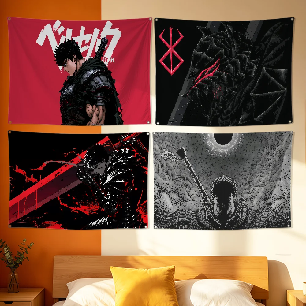 Retro Classic Comics B-berserk Flag Polyester Printing Banner For Bedroom Living Bar Garden Garage Wall Art Out Door Decoration