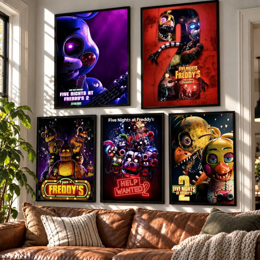 game Five Nights at Freddy's Poster HD Poster Self Adhesive Waterproof Wall Art Print Bedroom Living Room Modern Decor Gift