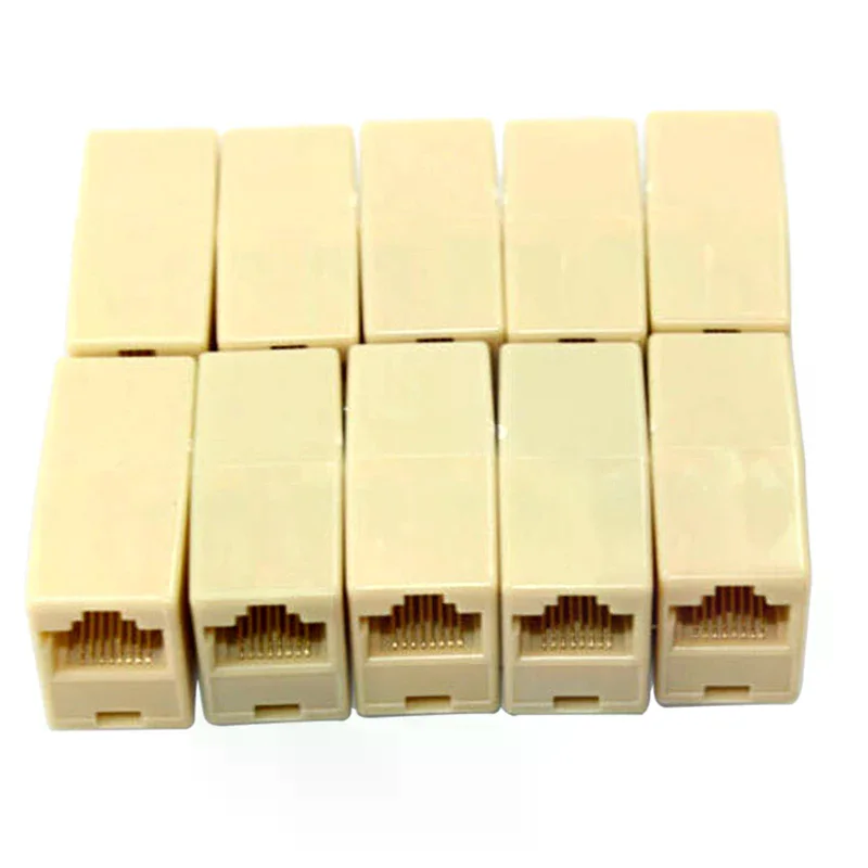 10PCS RJ45 Female to Female Network Ethernet Lan Cable Joiner Connector new
