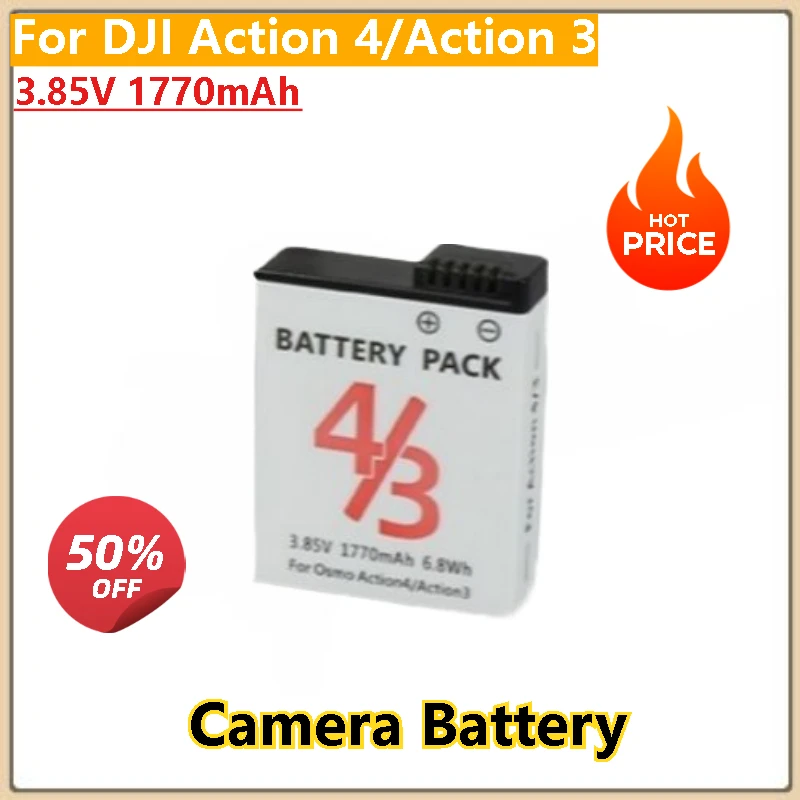 

100% New High Quality 3.85V 1770mAh Replacement Camera Battery for DJI Osmo Action 4/Action 3 Camera Battery Accessories