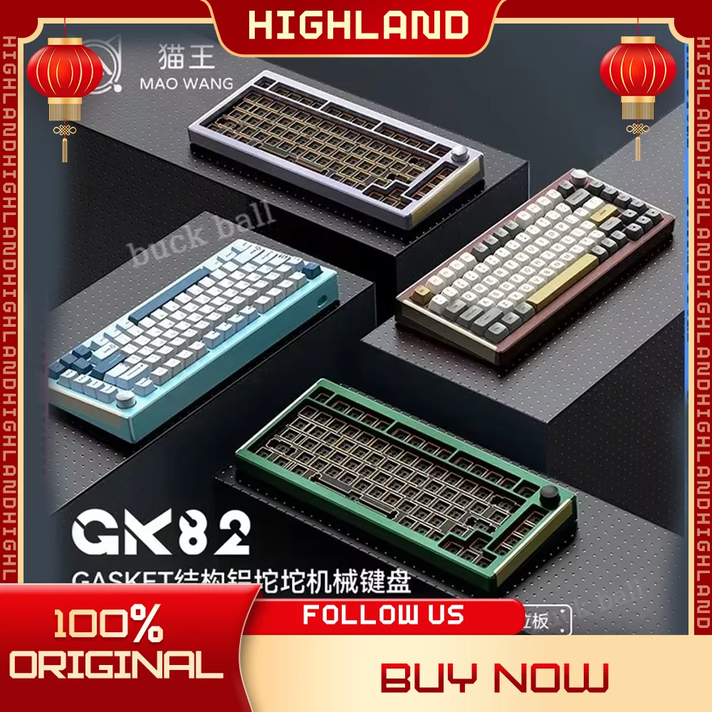 

Maowang GK82 Gamer Mechanical Keyboard 82keys Wired Keyboard With Metal Knob Rgb Backligh Hot Swap Gaming Keyboards Office Gift