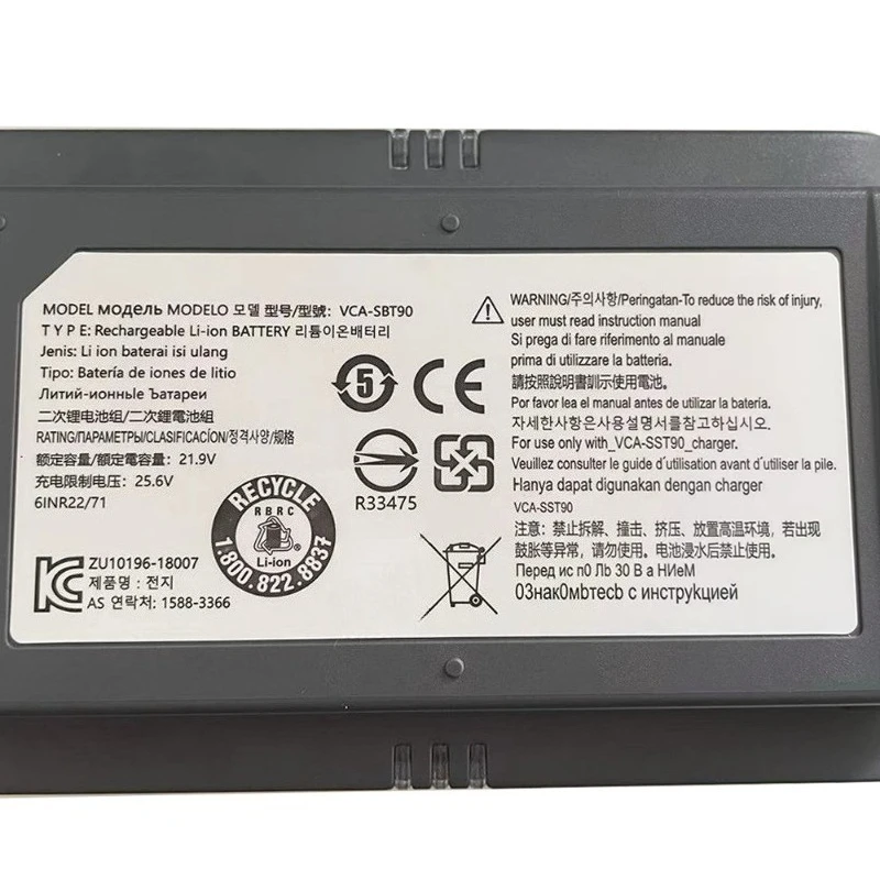 VCA-SBT90 لسامسونج JET75 JET90 JET90E Jet75 Pet VS9000 VS20R9074S2 VS20T7551P5 بطارية مكنسة كهربائية 21.9 فولت 4000 مللي أمبير #3