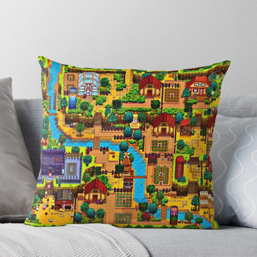 

Stardew valley map Throw Pillow Elastic Cover For Sofa christmas pillowcases Pillowcases Bed Cushions