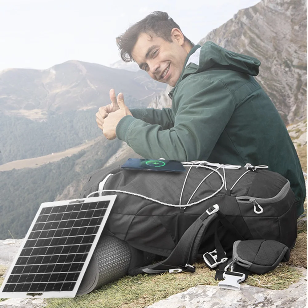 5V 8WSolar Panel USB Waterproof Outdoor Hike Camping Portable Cells Battery Solar Charger Plate for Mobile Phone Power Bank