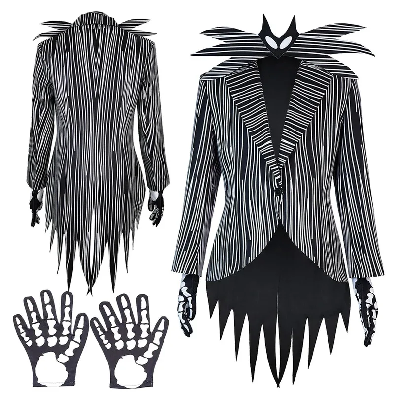 Sky01 جاك تأثيري الخيال الذيل معاطف قفازات فيلم كابوس تأثيري قبل عيد الميلاد زي تمويه الرجال لعب الأدوار FantasiWd01 @