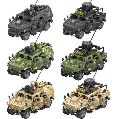 WW2 TBS Assault Team Militär Hummer Jeep Gepanzertes Fahrzeug Baustein Modell Armee Mini Soldat Transport Chariot Spielzeug Kit Geschenk