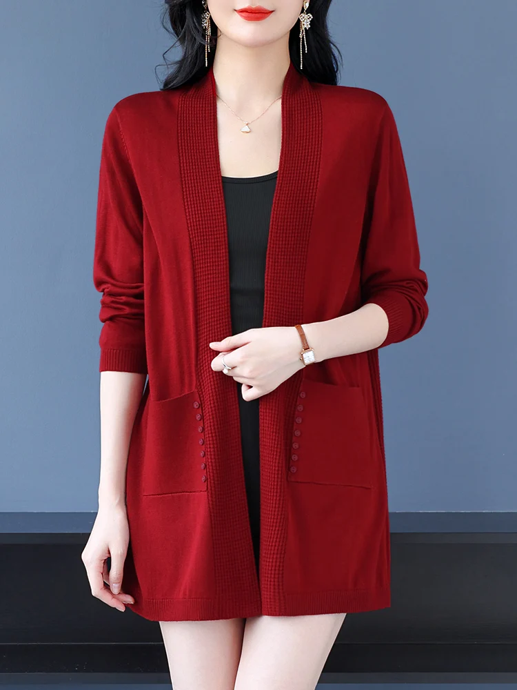 

Hollow Cardigan Sweater Women New Spring Women Clothing Long Sleeve Sweater Knitwear Cardigans