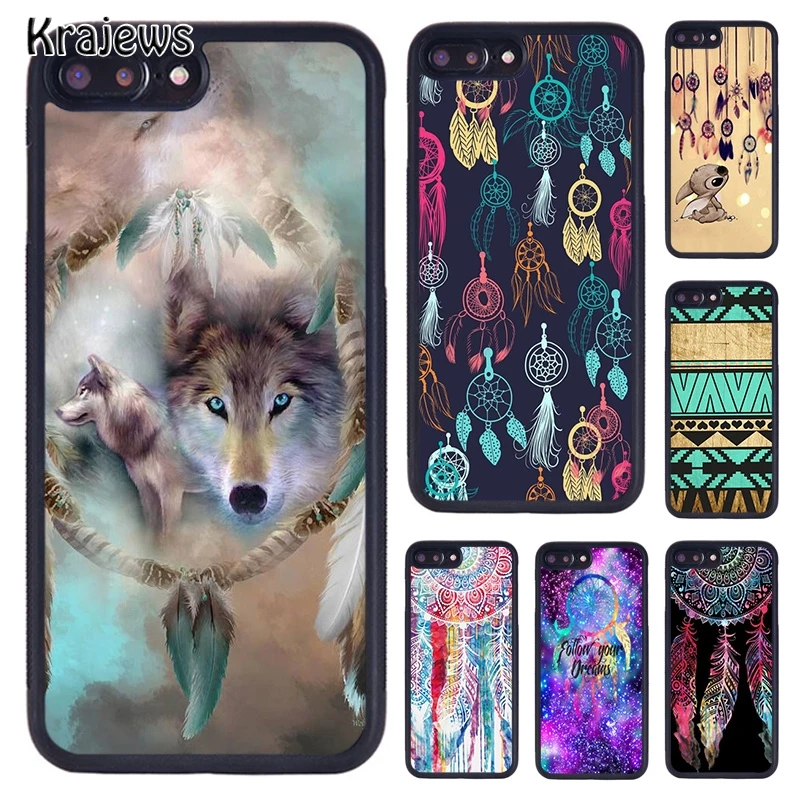 Krajews Arctic Wolf Huskey Dream Catcher Spiritual Phone Case For iPhone 16 15 14 plus 11 12 mini 13 Pro XR XS Max coque