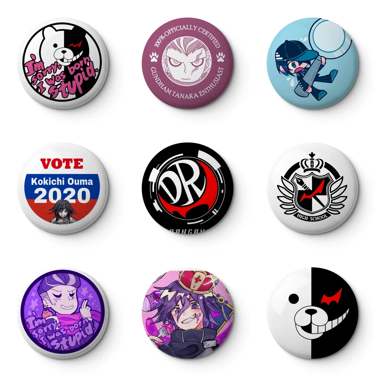 danganronpa Soft Button Pin Customizable Metal Decor Women Jewelry Gift Cute Funny Hat Lover Lapel Pin