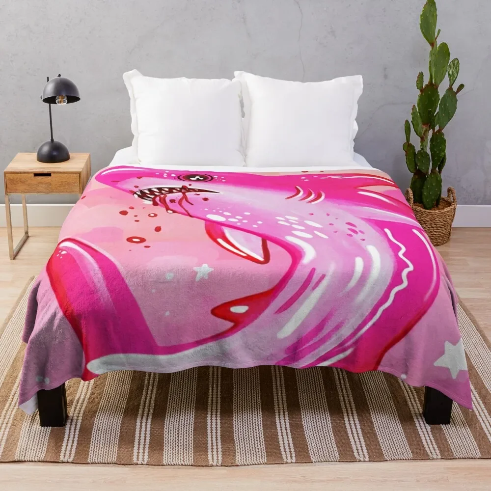 

Pink Shark Throw Blanket Blankets Sofas Of Decoration Luxury anime Sleeping Bag Blankets