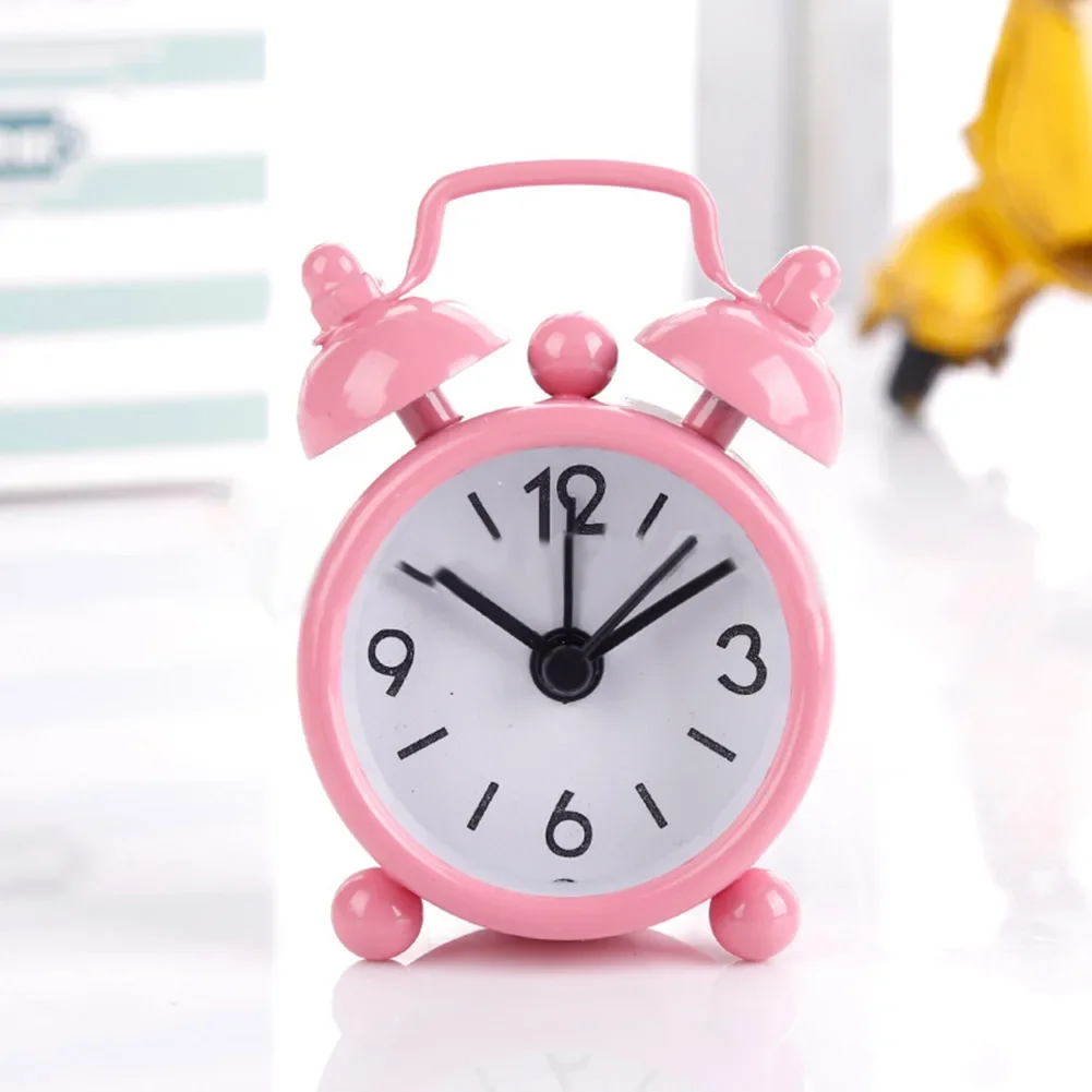 Analog Clocks Classic Double Bell Alarm Clock Movement Bedside Night 4CM Desktop Mini Alarm Event Holiday Small Gift Desk