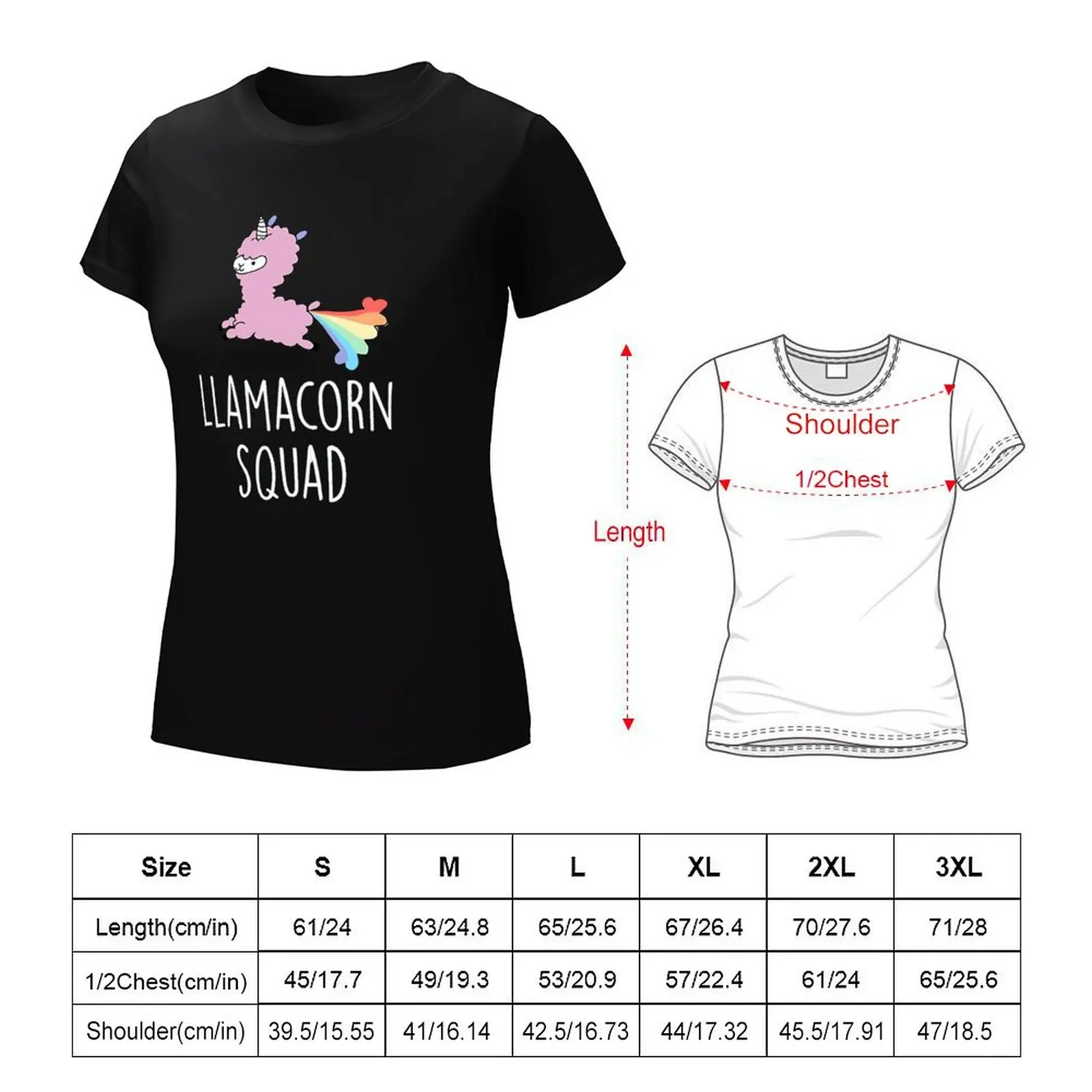 Camiseta divertida de la Llama del unicornio del escuadrón de Llamacorn para mujer, blusa, camisetas de moda