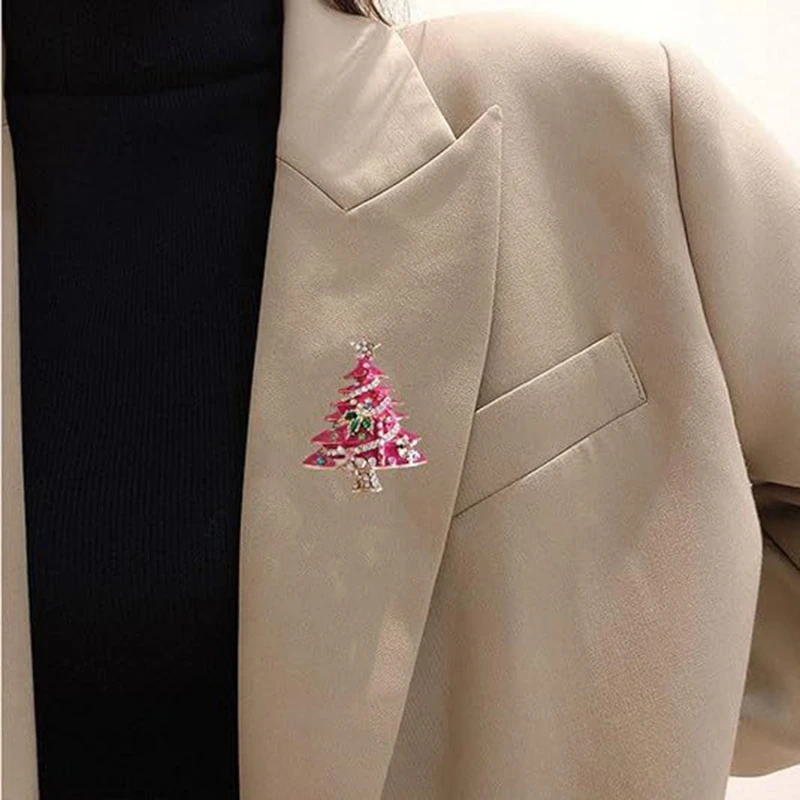 Luxury Exquisite Rhinestone Christmas Brooches Christmas Tree Enamel Brooch Pins For Women Fashion Jewelry New Year Party Gifts image 5