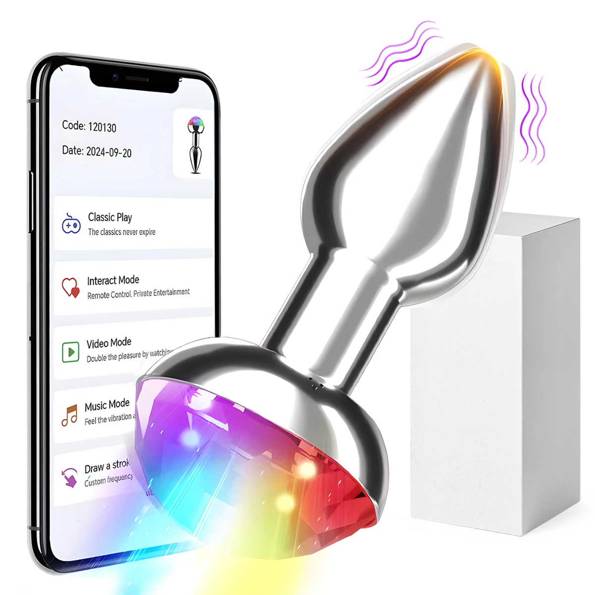 Wireless Control Anal Vibrator for Women Vagina Masturbator Butt Plug Men Prostate Massager LED Colorful Light Female  Toys