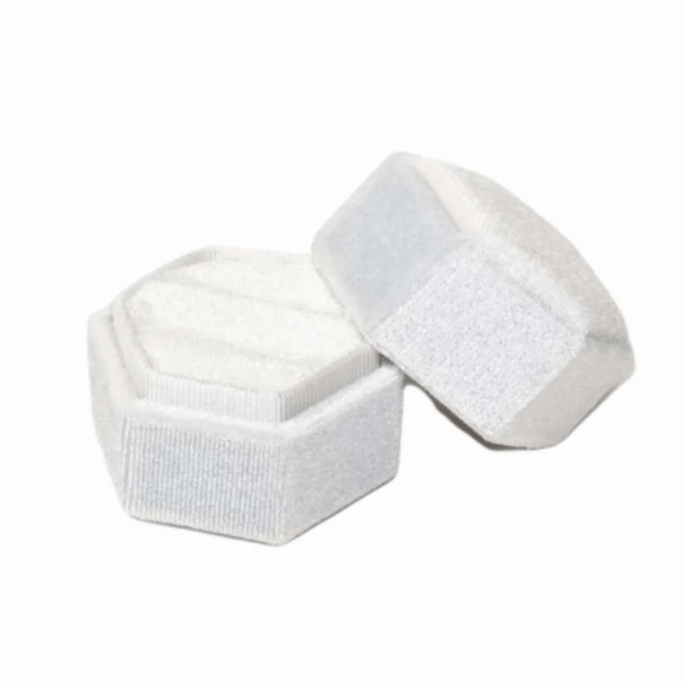 Light Luxury Velvet Hexagon Vintage Ring Box Elegant High-End Ring Storage Box Mini Soft Ring Packaging Box Gift