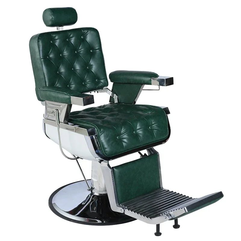 Oil Head Chair for Hair Salon Reclining Men's Large Chair Barber Hot Dyeing Retro Hairdressing Chair Lifting Rotating Recliner