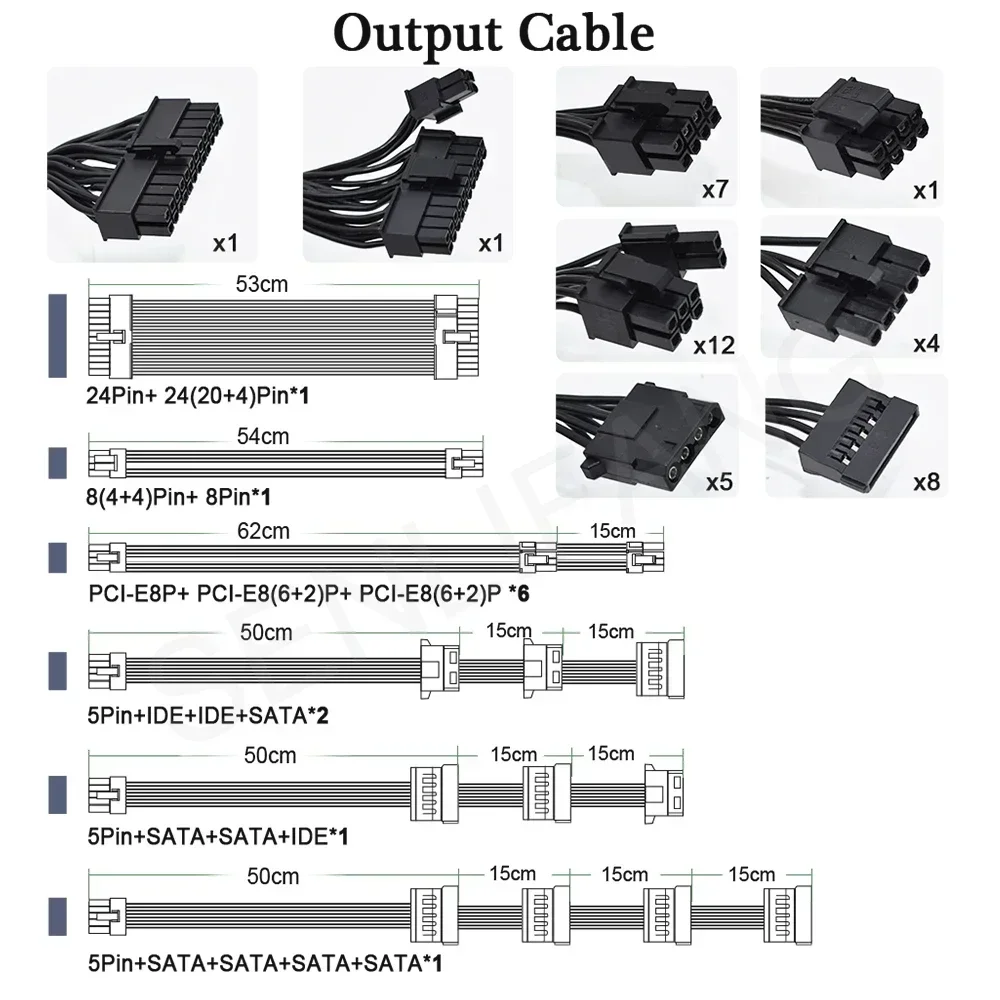 Imagem -04 - Btc Miner Machine Support Módulo Completo de Gpu 1800w 2000w Fonte de Alimentação de Mineração Ethereum Etc Rvn Atx pc Psu