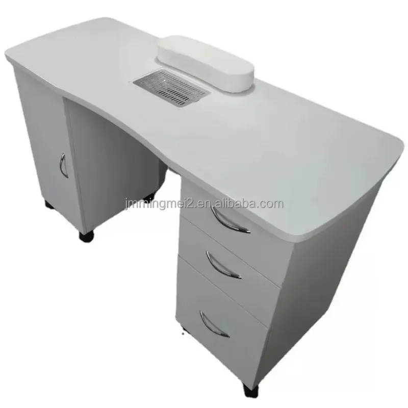 Modern White Nail Salon Furniture Manicure Table with Dust Collector Easy Assembly Multi-layer Drawers