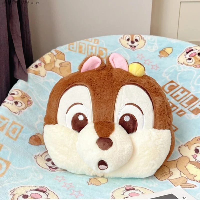 Disney Chip \'n\' Dale Plush Throw Pillow Blanket Dual Use Home Accessories Office Living Room Cute Pillows Portable Small Blanket