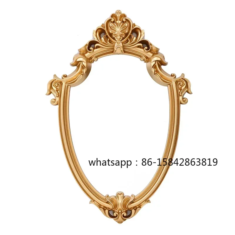 Standspiegel Gold Wandspiegel Dekorativer Vintage Antik-Design-Rahmenspiegel Retro Bad Schlafzimmer Nordischer Wandspiegel Wohnzimmer HX50DM
