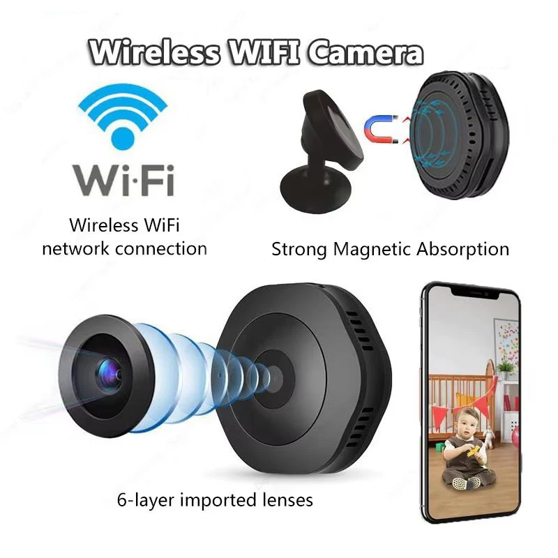 

Беспроводная Wi-Fi камера 300000 пикселей HD с инфракрасным ночным видением, сетевая, 2K, для удаленного мониторинга, с магнитным держателем, универсальная